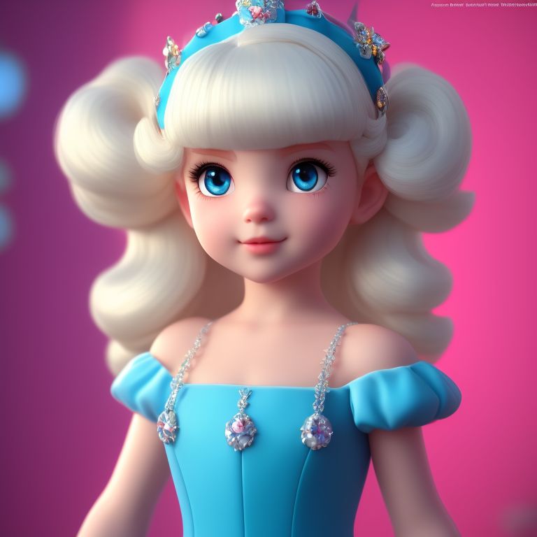 Princess, Peach’s Younger Sister, Periwinkle, Princess Dress, Ruffles, White Gloves, Blonde Hair, Short Hair, Blue Eyes, Silver Crown. Nintendo, Video Game, Official Art, Mushroom Kingdom, Super Marios Brother Movies, Young Girl, Artstation, Render, 16K, 16k resolution, 2k resolution, Bright saturated colors, Bright colors