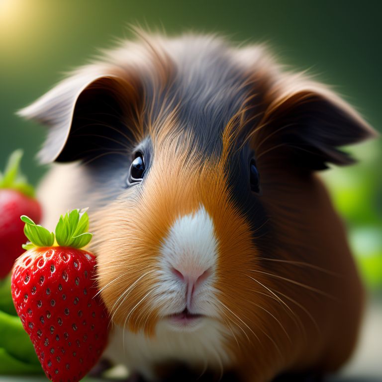 arzeint Guinea Pig with a mindless look in their eyes chewing on