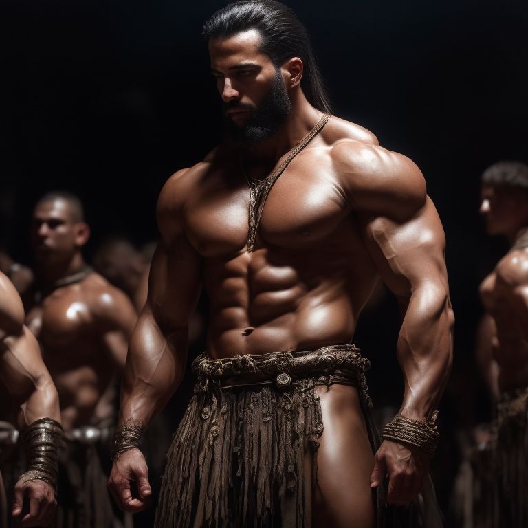 totaldunlin940 handsome muscled male slaves wearing a tattered