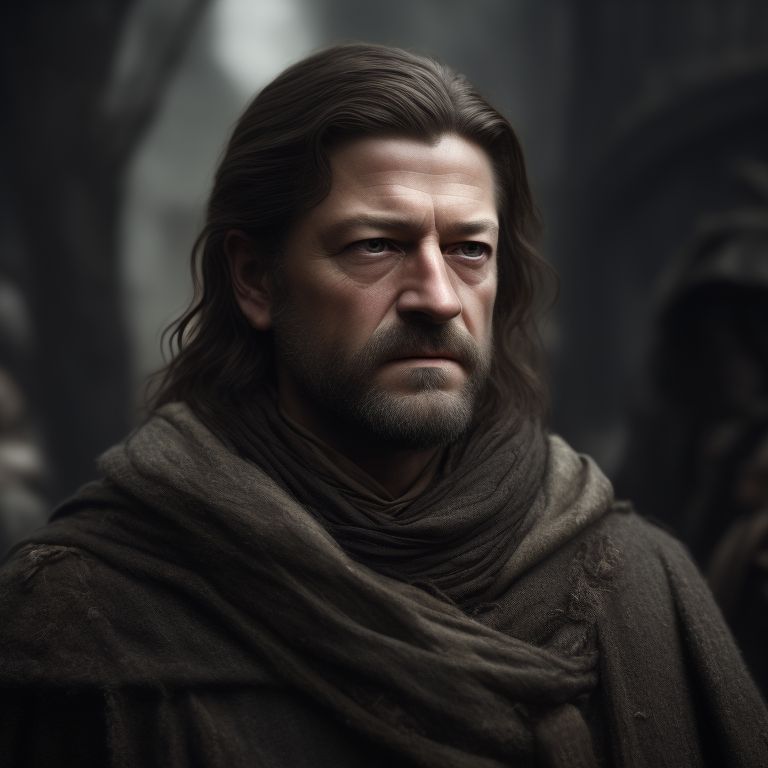 zany-ape528: Young Ned Stark. He has a long face and long brown hair ...