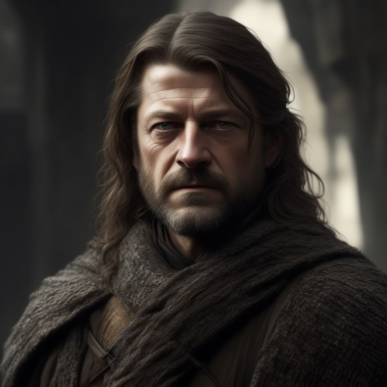 zany-ape528: Young Ned Stark. He has a long face and long brown hair ...