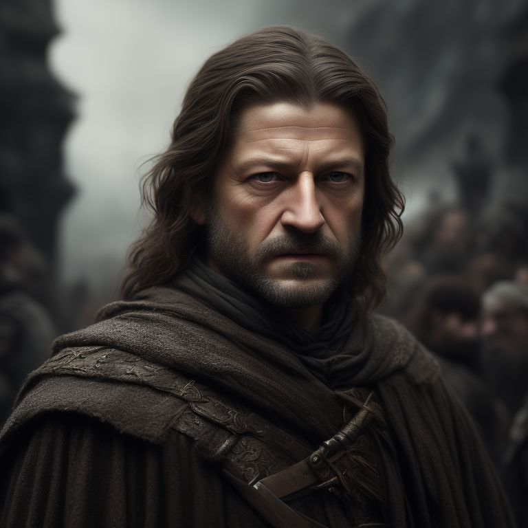 zany-ape528: Young Ned Stark. He has a long face and long brown hair ...