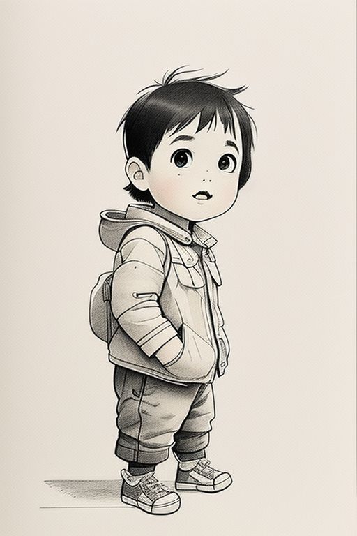 cute little boy drawing