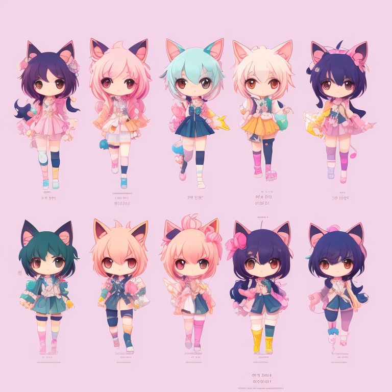 cute chibi anime cat girl