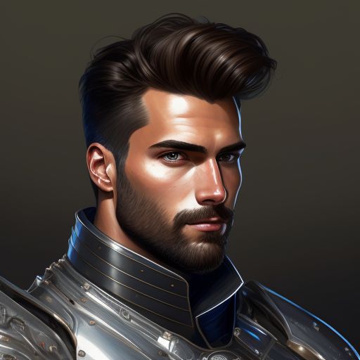 miserly-horse41: human male paladin quiff of brown hair with full plate ...