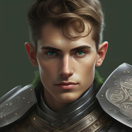 miserly-horse41: human male paladin quiff of brown hair and green eyes ...