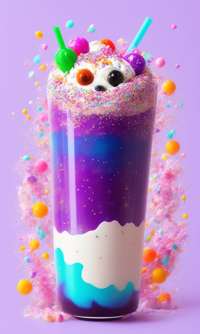 moral-turtle525: boba tea whip cream and sprinkles with coloful boba on ...