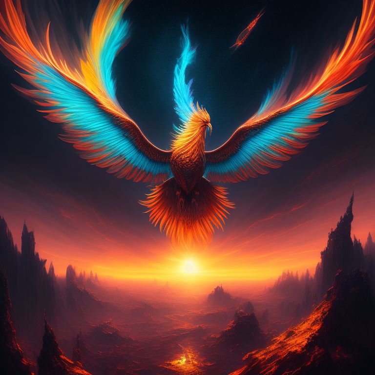 Smooth_Digity: Majestic phoenix, digital painting, digital illustration ...