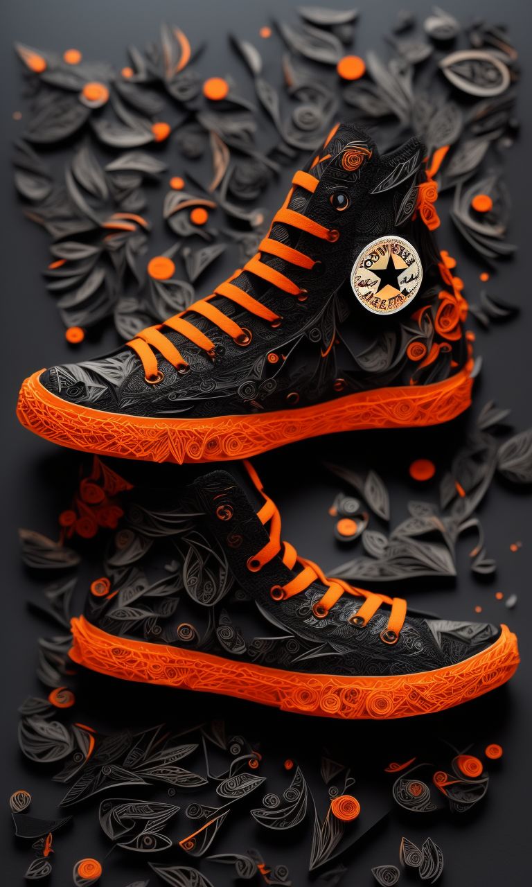 curvy-wren692: converse shoe black and orange