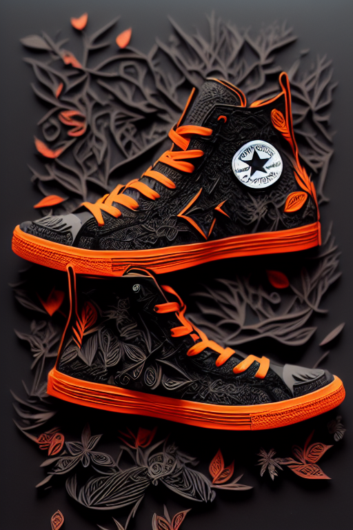 curvy-wren692: shoe black and orange