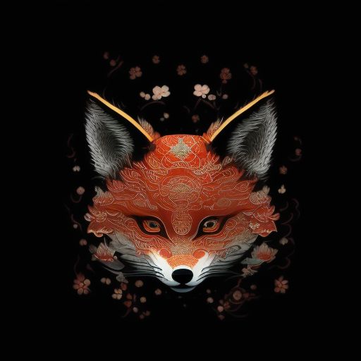 frigidshark63 Japanese Kitsune Art A captivating artwork showcasing