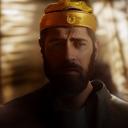 AmigoJC King David, crown on his head, head down, scream, typical