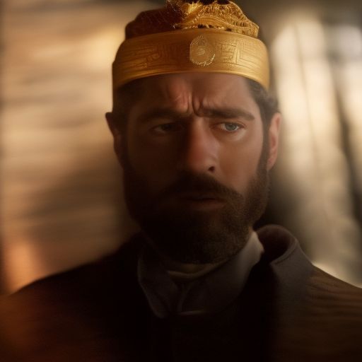 AmigoJC King David, crown on his head, head down, scream, typical