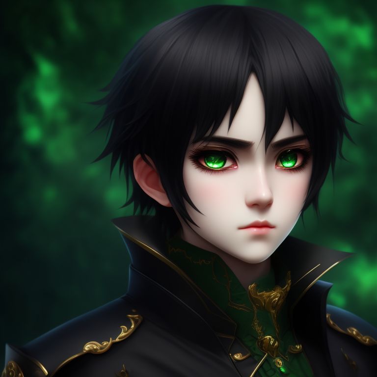 Anime Boy With Brown Hair And Green Eyes