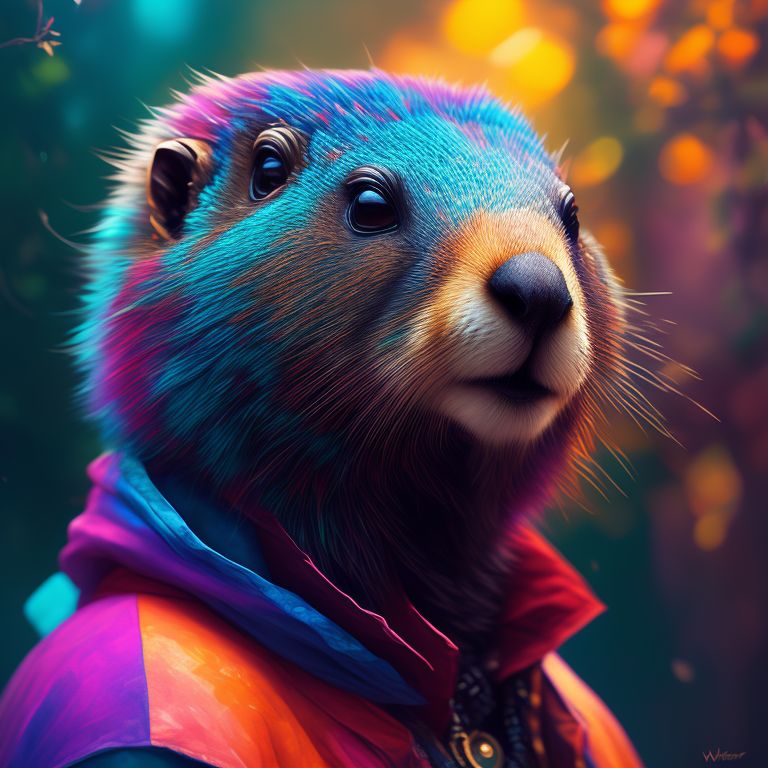 envious-quail88: Humanoid Marmot in colorful clothing