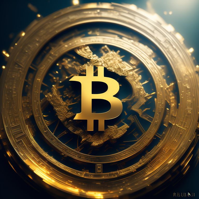 blond-elk342: A stunning painting of the bitcoin logo
