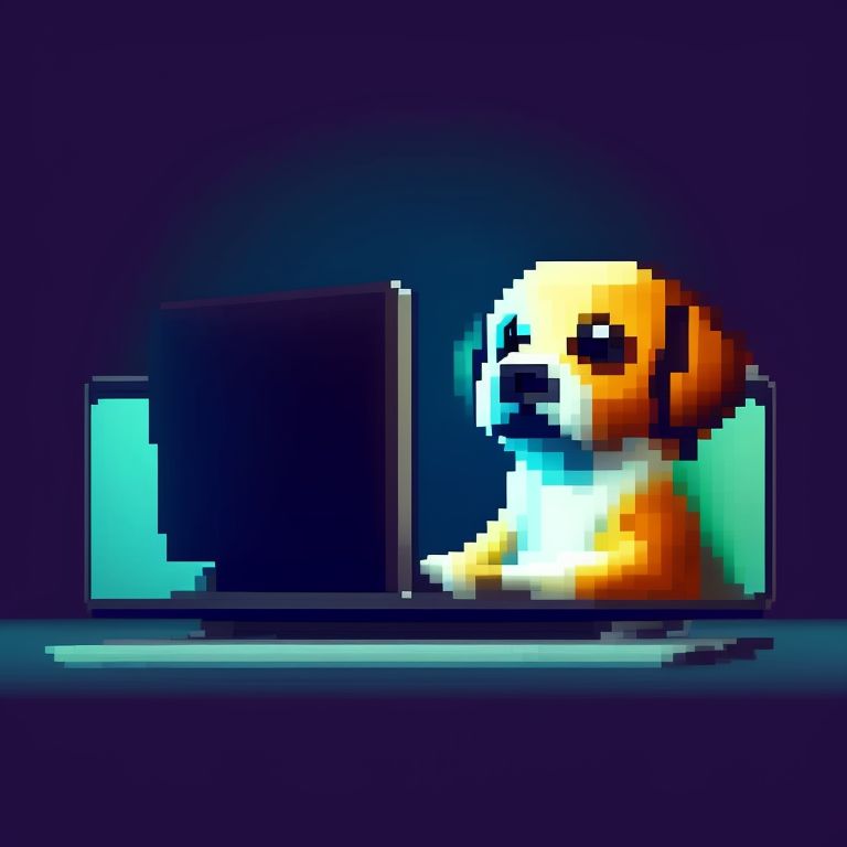 Code on Dog, programming minimal HD wallpaper