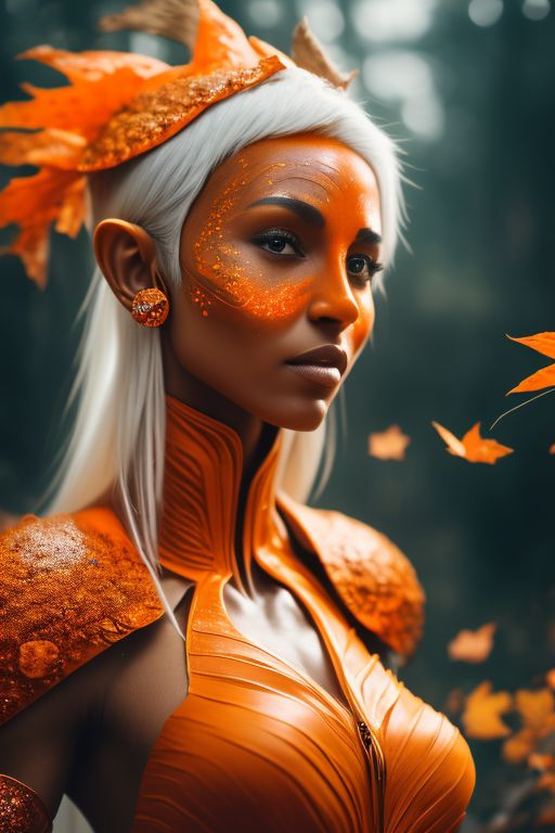SilverEvermoore: orange humanoid female eladrin with orange skin. Her ...