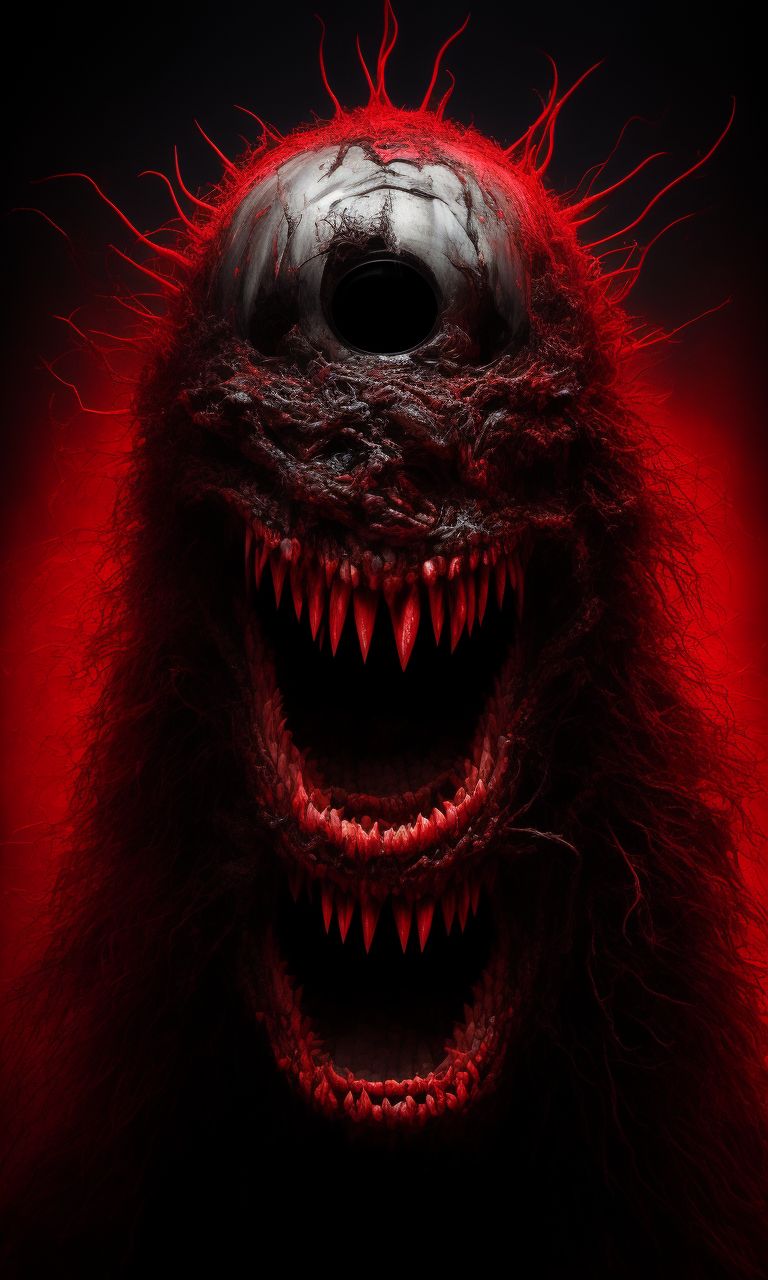 Begge en kreditor ødemark EvilKermit512: Horror movie monster, big teeth, crazy smile, beady red eye