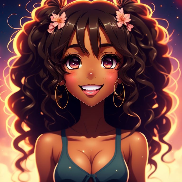 anime girl with light brown hair and brown eyes