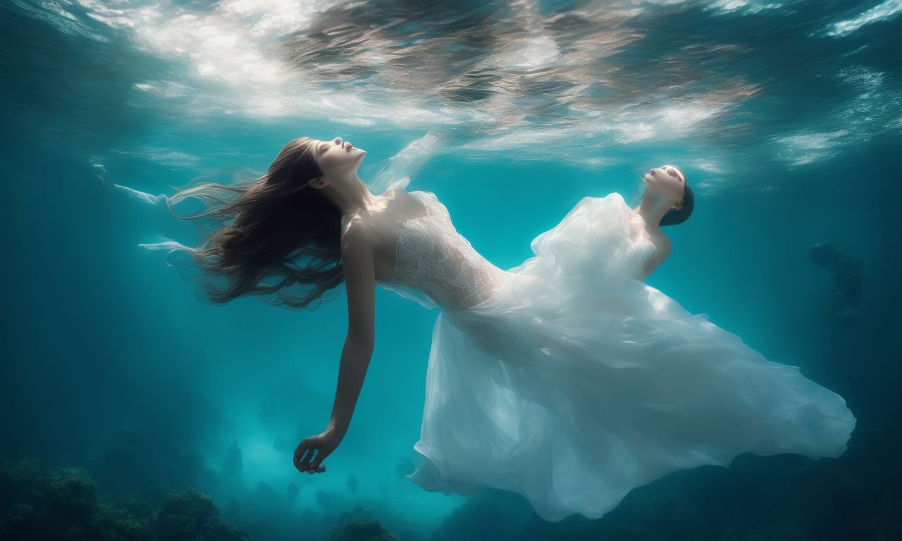 Woman Floating Underwater