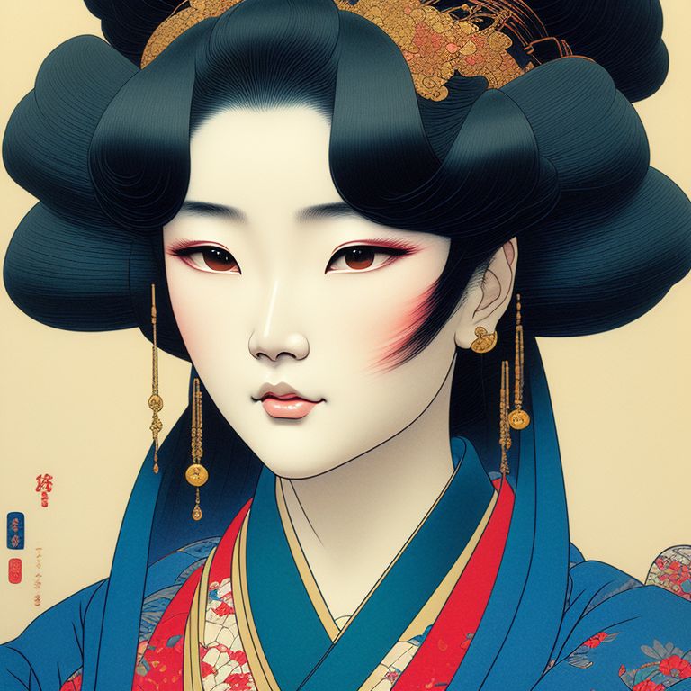 Modern Geisha Art Drawing