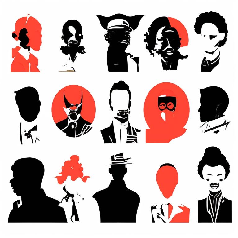 famous character silhouettes