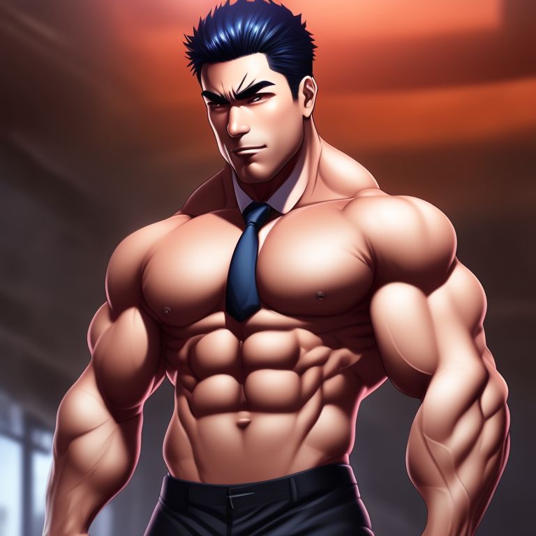 Quick Quail590 Old Aged Male Bara Teacher In Uniform Drawn By Sakuramaru123 Very Muscular