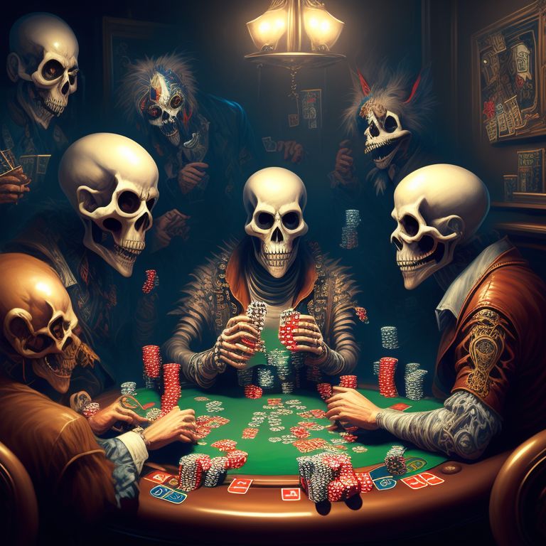 Skeletons ((playing poker))

, art by tim jacobus, Horror, Cover art, Highly detailed, intricate brushwork, Trending on Artstation, Concept art, Digital painting, artstation, artgerm, great composition, concept art, award winning, Highly stylized, Goosebumps, Illustration, Cartoony, contemporary clothing, Suburban