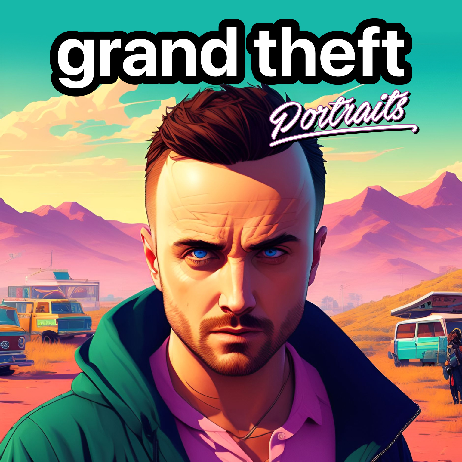 Grand theft portraits prompthunt template