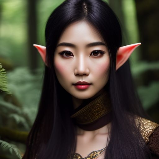 adept clam719 female elf asian dark brown hair sorcerer shy