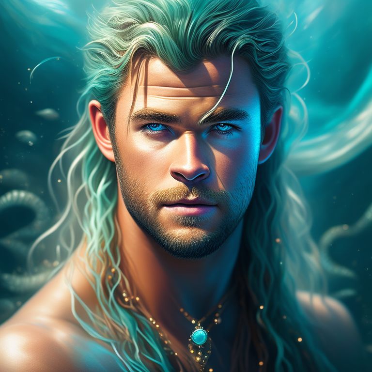 slim-cat957: Portrait of Beautiful Mermaid adorned in aquamarine, Chris ...