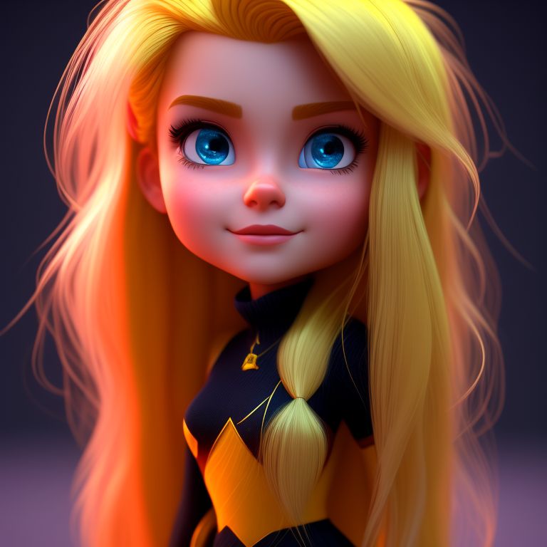 rawherring23 Girl with long yellow hair and yellow eyes