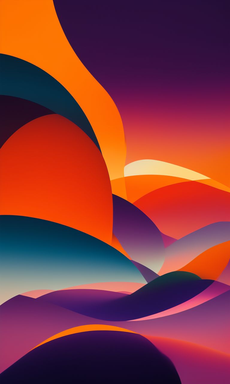 Fedoraxsa: Journey Back, a serene abstract sunset landscape with bold ...
