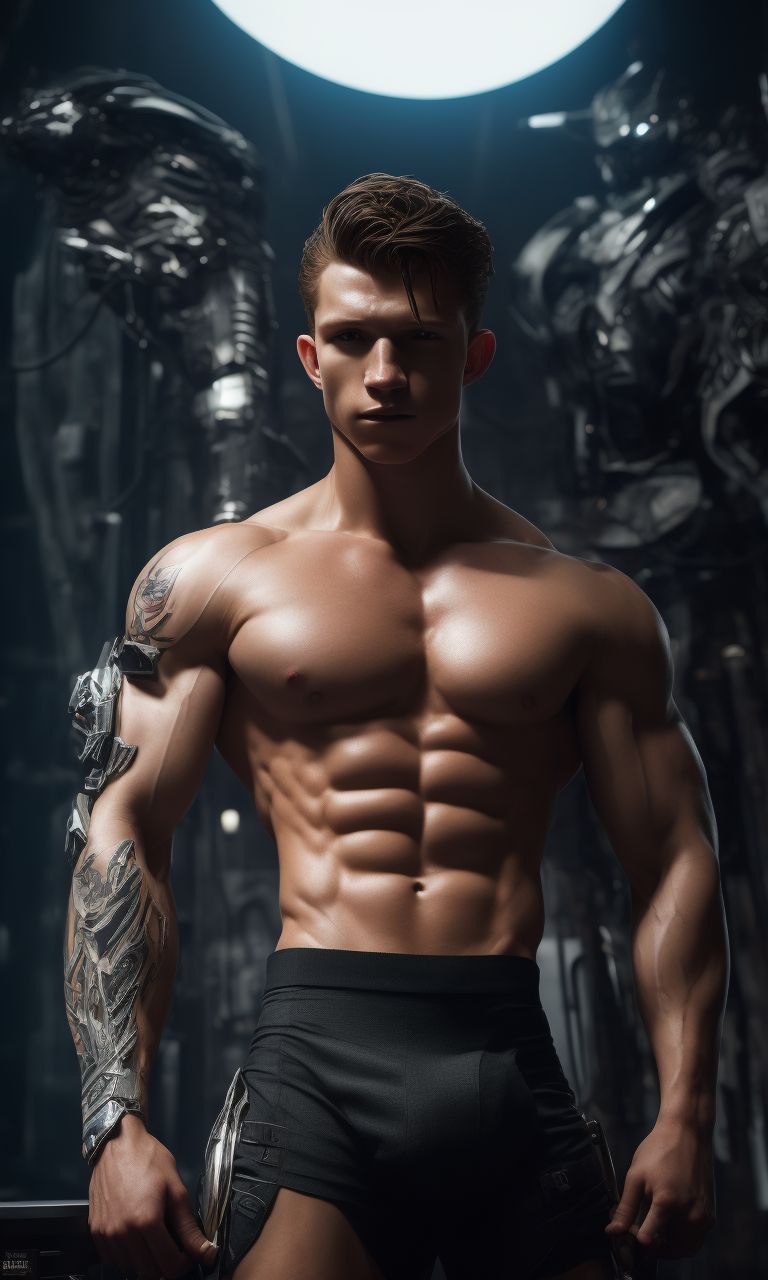 Man, underwear model and body muscle with strong chest, abs and