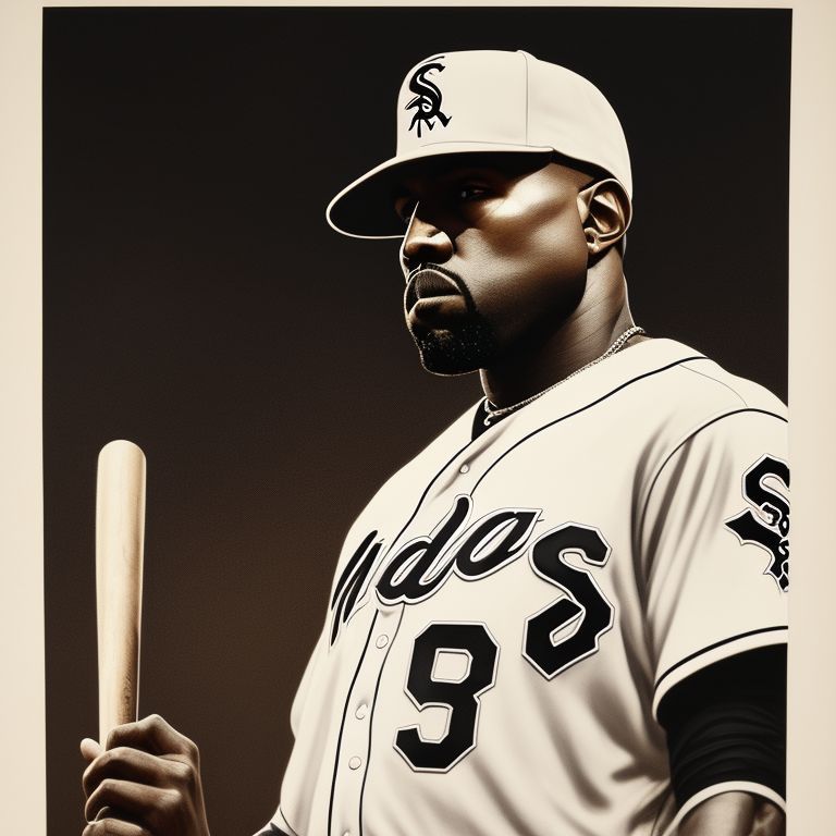 christopherbing: kanye west as a baseball card in chicago white sox uniform
