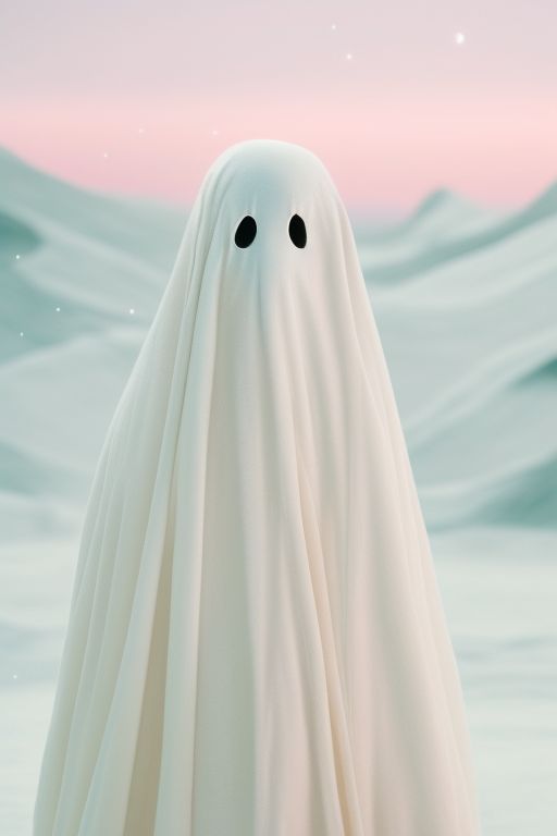 fond-fox971: Sheet ghost in a scene from a wes anderson film