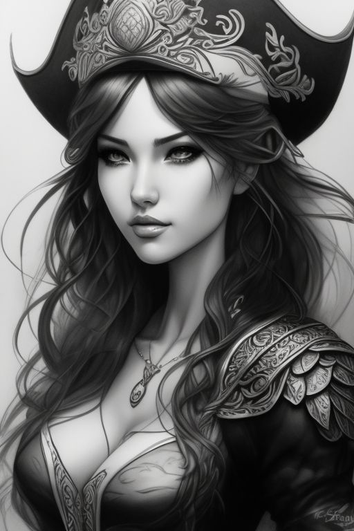 female pirate sketch