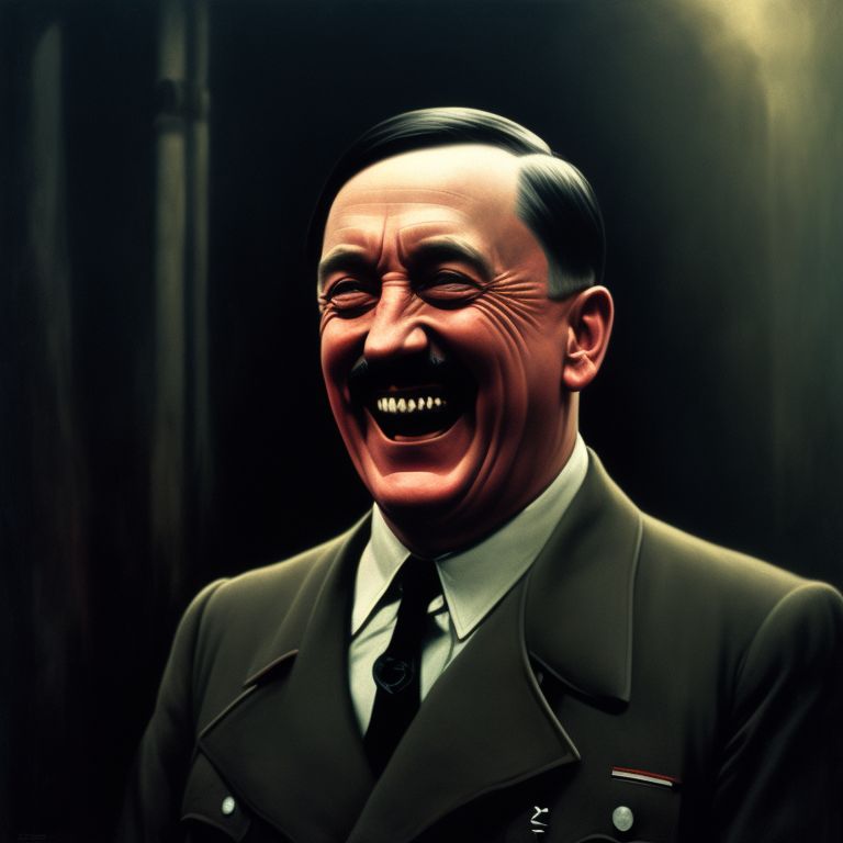 limping-newt727: Adolf Hitler laughing