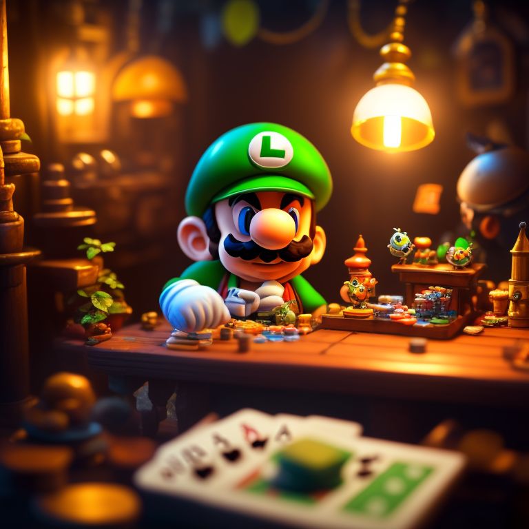 same-eland518: Luigi from the nintendo universe, playing poker sitting ...