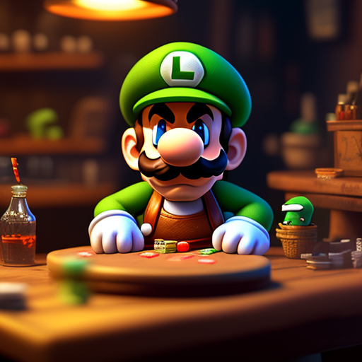 same-eland518: Luigi from the nintendo universe, playing poker sitting ...