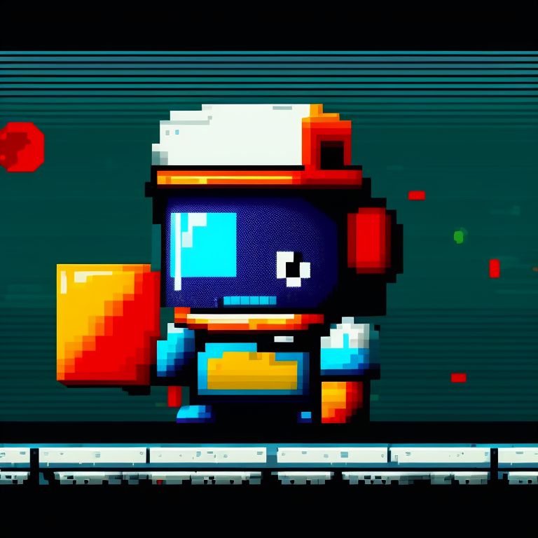 queasy-pig752: pixel art 2d cyber plumber (only plumber)