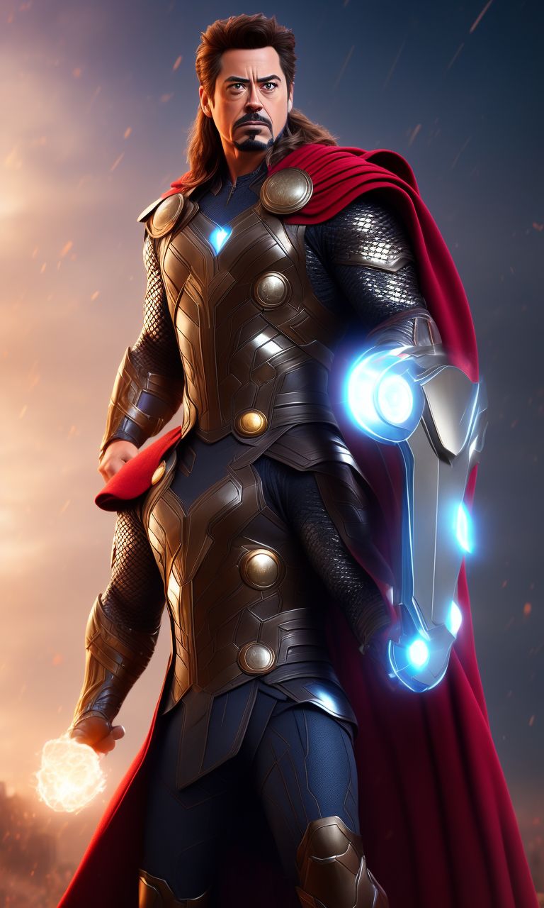 exotic-hare177: tony stark wearing thor costume