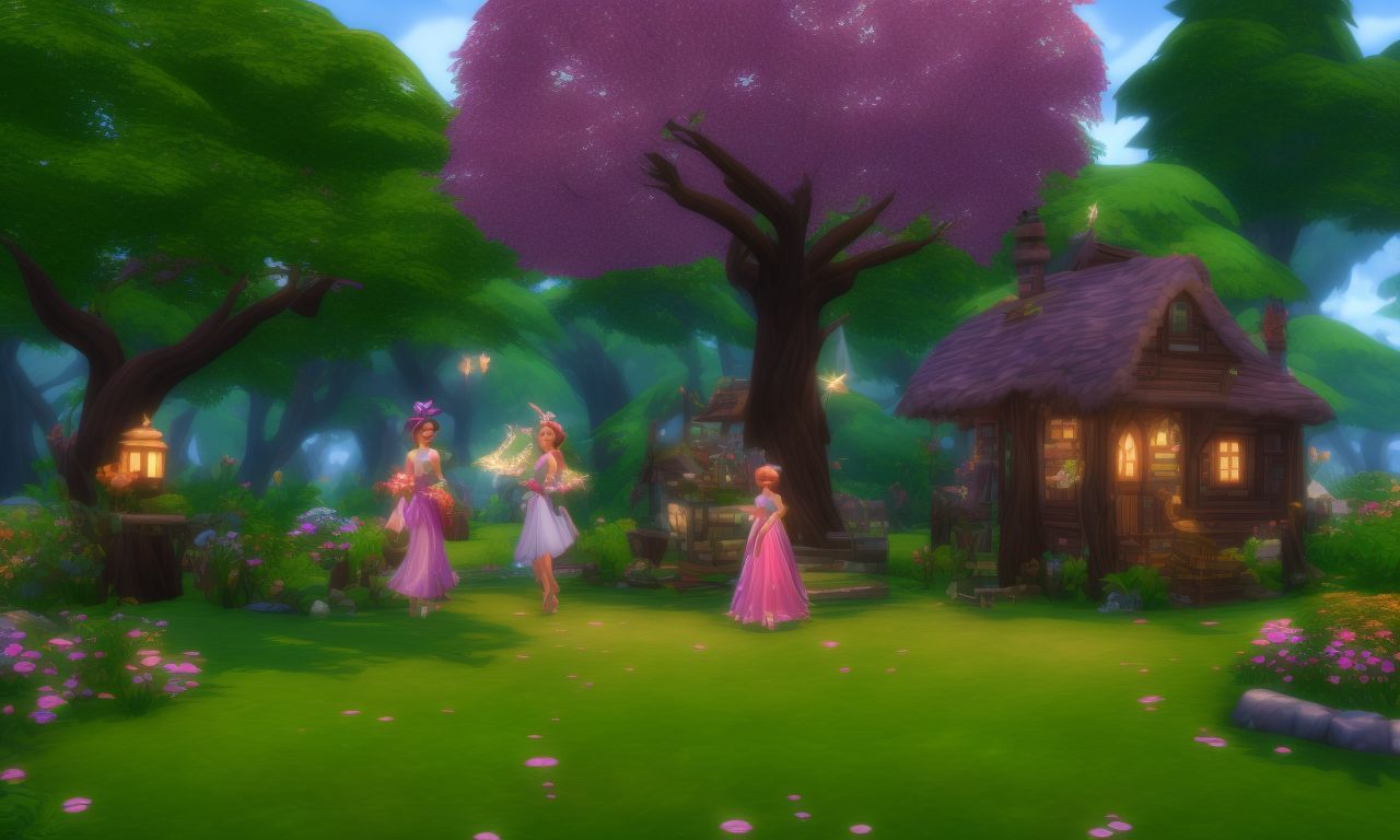 blind-pigeon698: sims 4 fairies, flying around, magical tree, whimsical ...