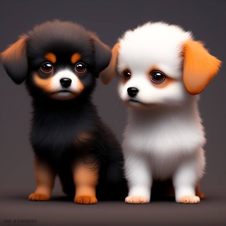 tight-fly335: Create 2 cute chi hua hua dogs, one has a color much ...
