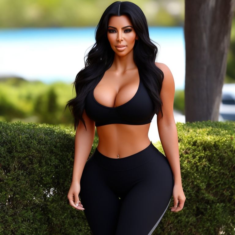 chilly-human249: Kim kardashians booty bulging in tight yoga pants