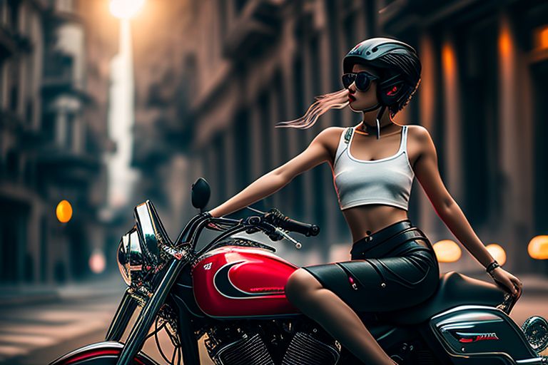 Beautiful girl riding sales motorcycle