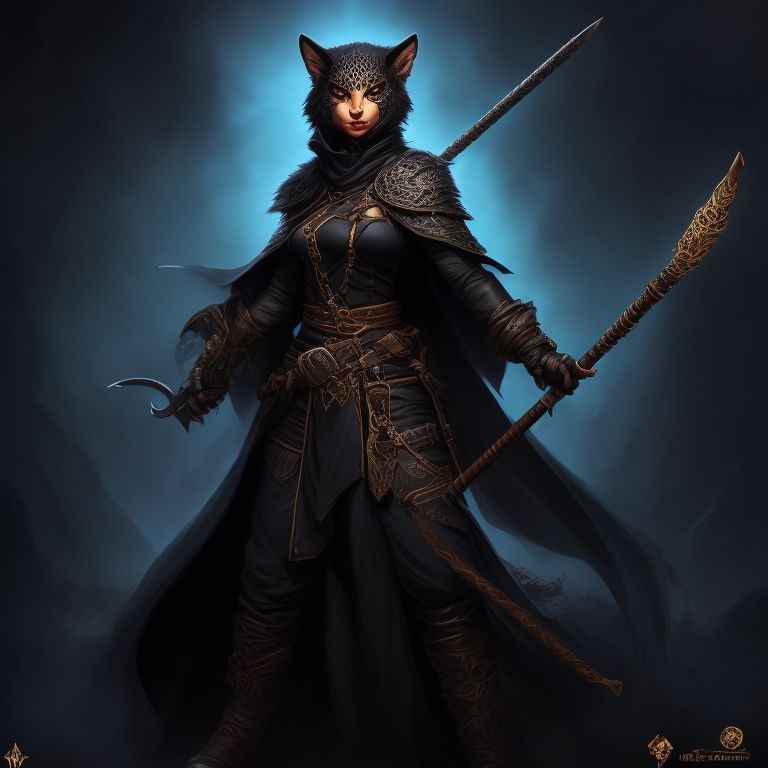 hot-stingray306: DND Black snow leapord female tabaxi monk warrior ...