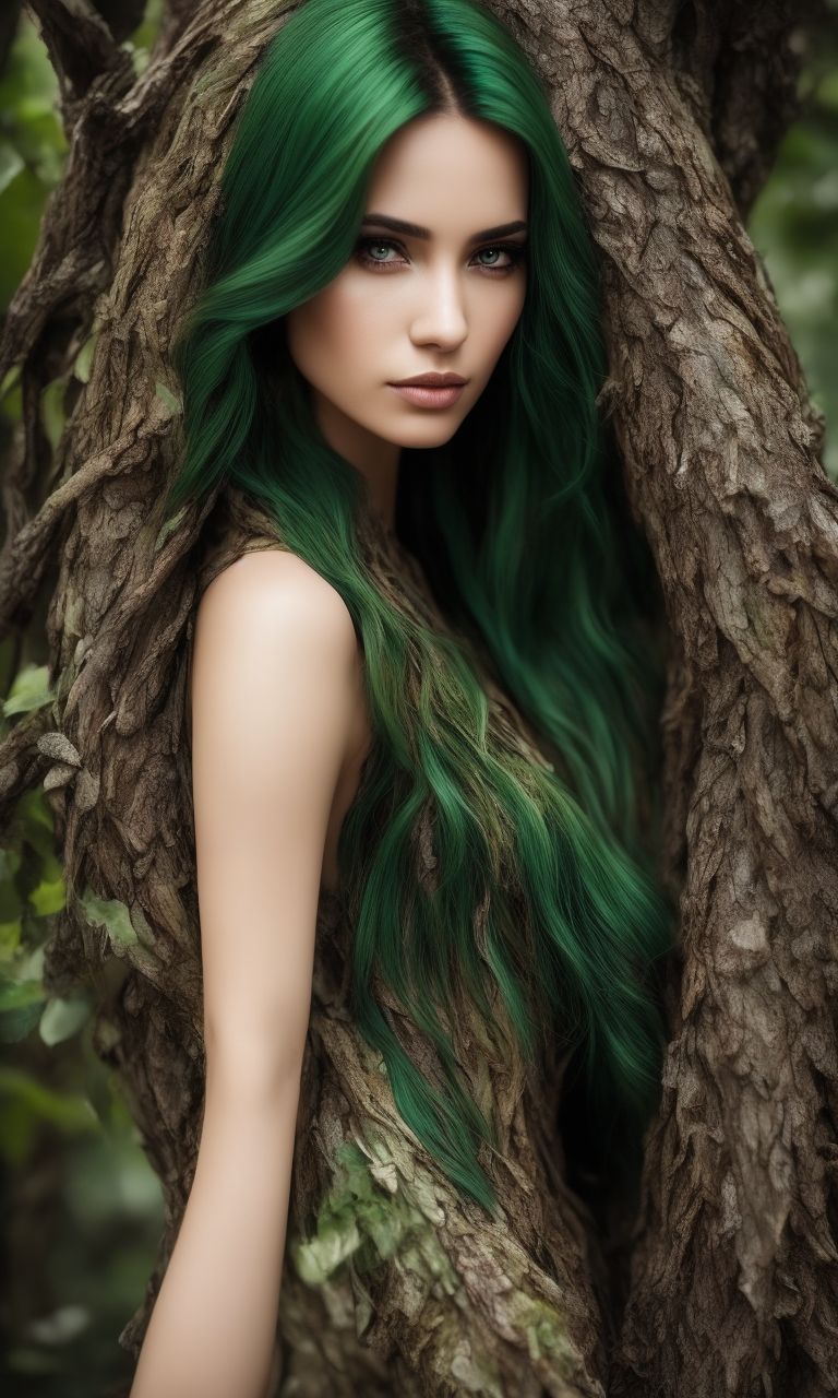 SilverEvermoore: A beautiful dryad with ((bark covering her skin on her ...