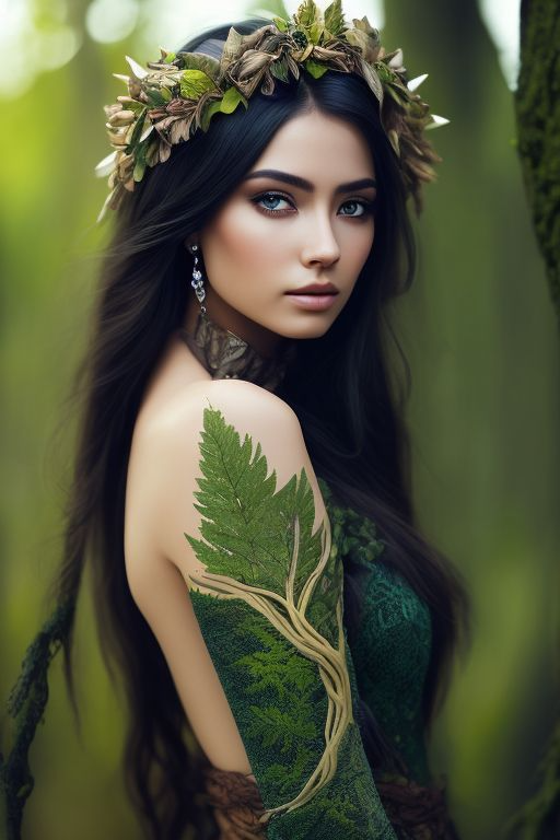 SilverEvermoore: A beautiful dryad with ((bark covering her skin on her ...